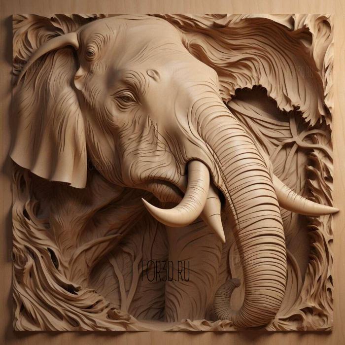 Elephant from Dumbo 1 stl model for CNC